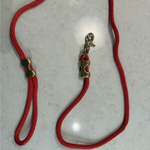 Red Rope Lanyard with Gold Accents